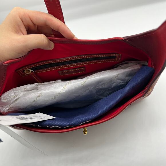 Dooney & Bourke Handbags Florentine Leather Crescent Hobo Bags Red - Picture 13 of 16